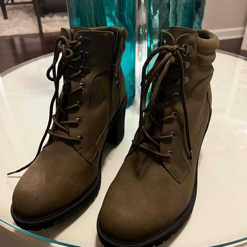 Torrid Heels, Army Green, Size 13W